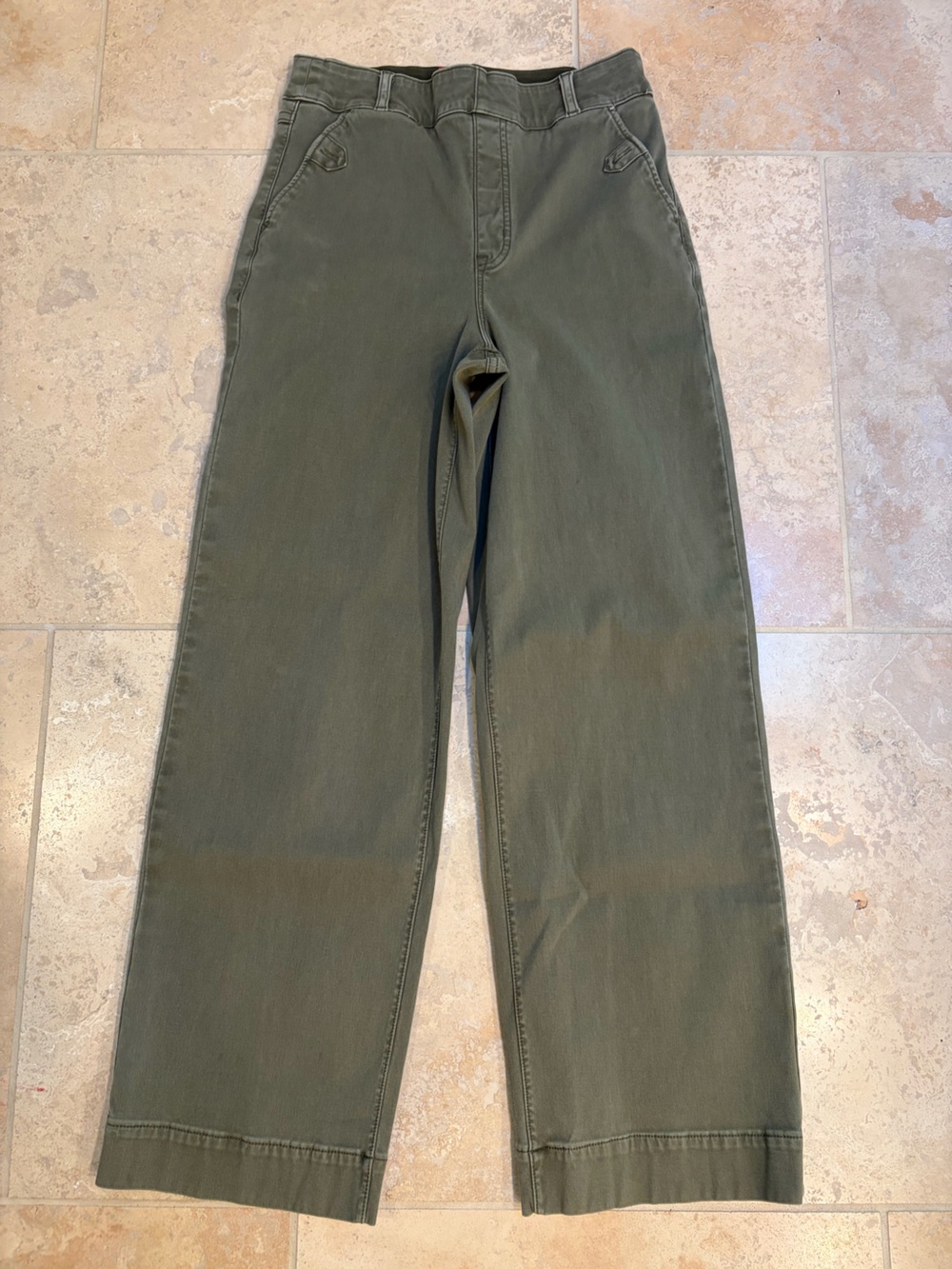Spanx Stretch Twill Cropped Wide Leg Pant